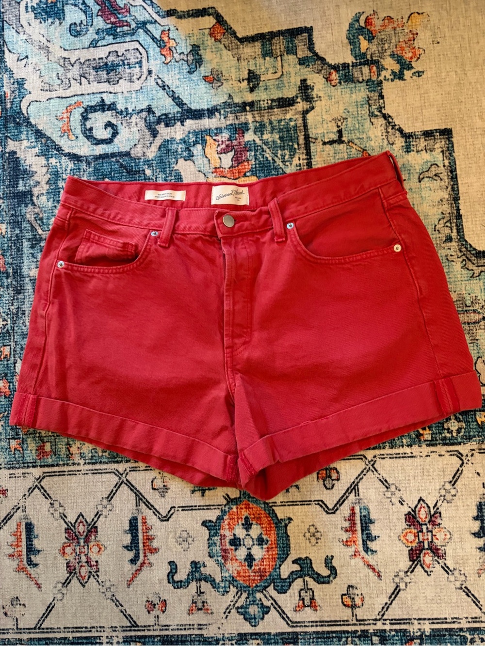 Universal Thread Women's Red Cuffed Denim Shorts